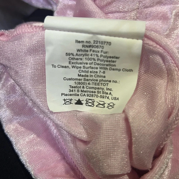 Teetot Girls Unicorn Costume Rainbow Tail Tutu Headpiece Hoof Covers Size 7/8 - Picture 8 of 8